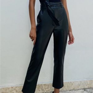 Vegan Leather Belted Pant Aritzia Size 4